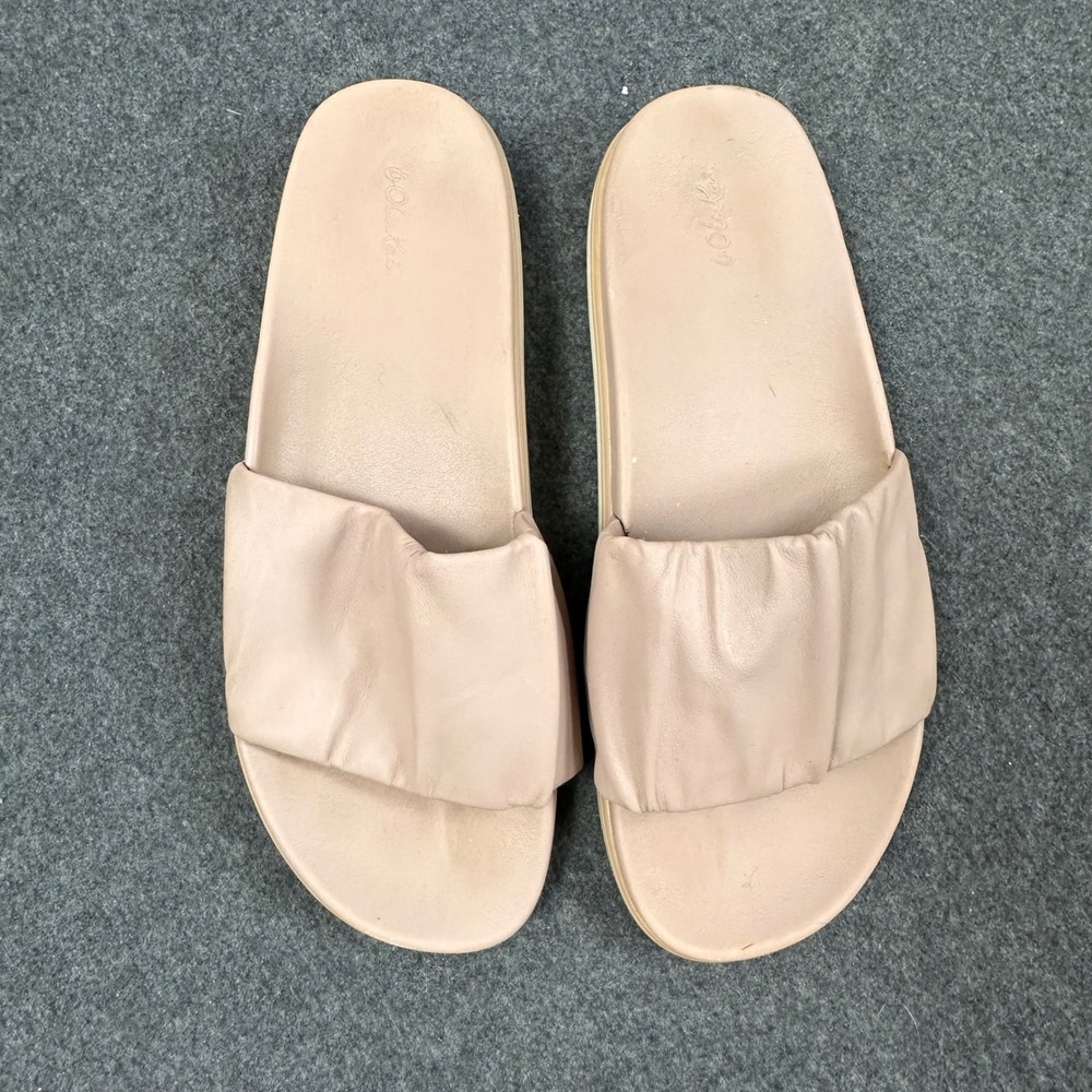 OluKai Pihapiha Leather Slide Sandals Pink Clay 20414-4Z18 Womens 10